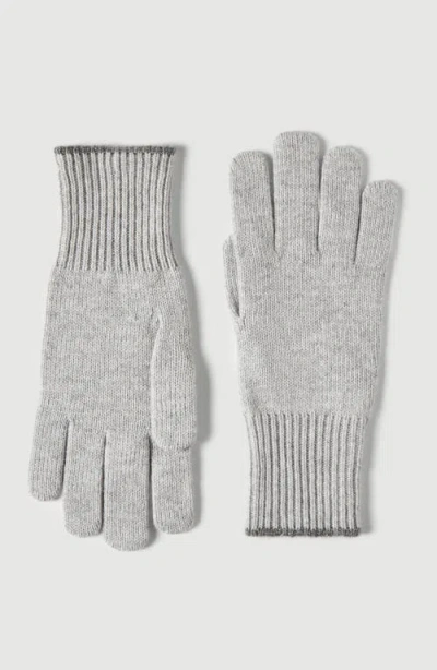 Brunello Cucinelli Cashmere Knit Gloves In Gray