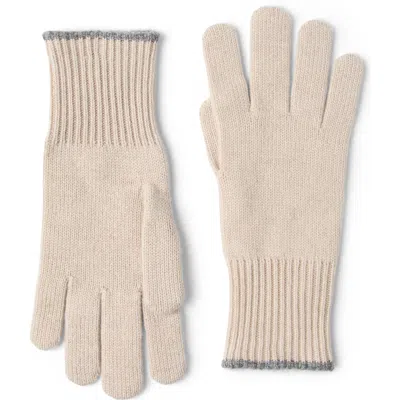 Brunello Cucinelli Cashmere Knit Gloves In White