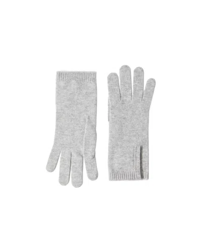 Brunello Cucinelli Cashmere Knit Gloves With Monili In Light Gray