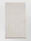 Brunello Cucinelli Flecked Cashmere Ribbed Knit Scarf Accessories In Gray