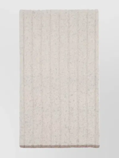BRUNELLO CUCINELLI CASHMERE KNIT SCARF RIBBED DESIGN