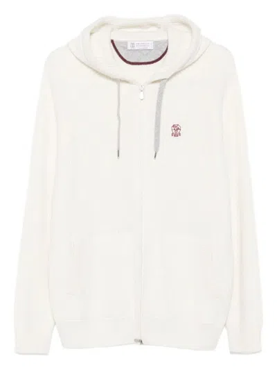 BRUNELLO CUCINELLI CASHMERE KNIT SWEATSHIRT WITH HOOD