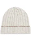 Brunello Cucinelli Cashmere Rib Knit Beanie In Grey