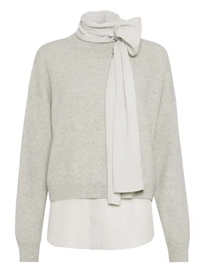 BRUNELLO CUCINELLI CASHMERE LAYERED SWEATER