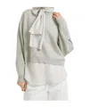 Brunello Cucinelli Cashmere Layered Sweater In Gray