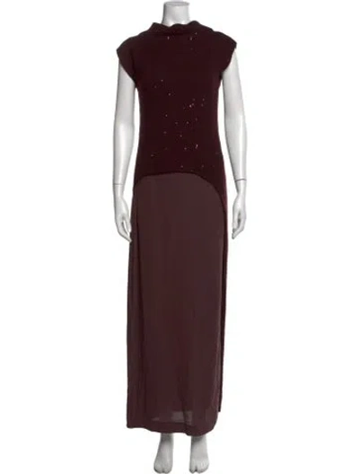 Pre-owned Brunello Cucinelli Cashmere Long Dress In Brown