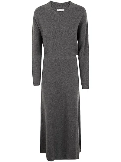 BRUNELLO CUCINELLI BRUNELLO CUCINELLI CASHMERE LONG DRESS CLOTHING