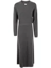 Brunello Cucinelli Cashmere Long Dress In Gray