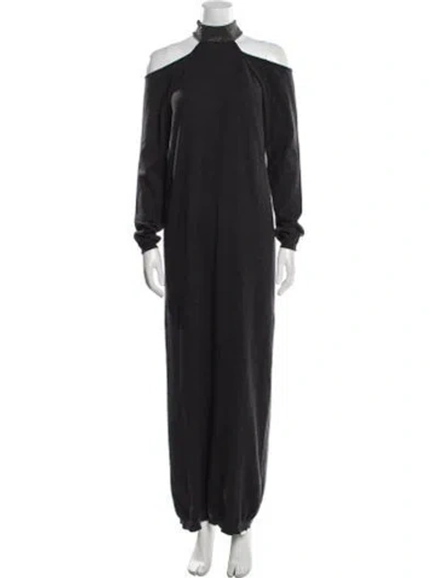Pre-owned Brunello Cucinelli Cashmere Long Dress In Gray