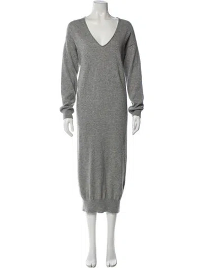 Pre-owned Brunello Cucinelli Cashmere Long Dress In Gray