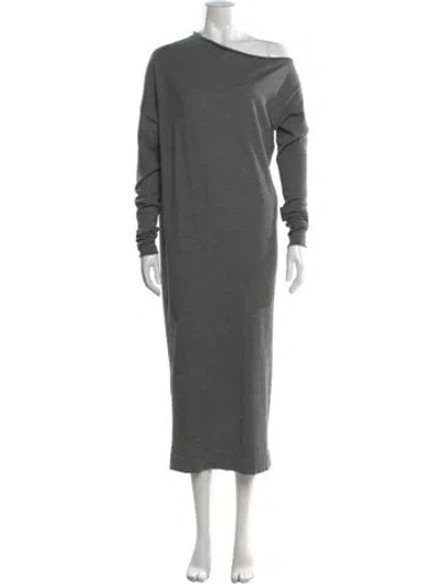 Pre-owned Brunello Cucinelli Cashmere Long Dress In Grey