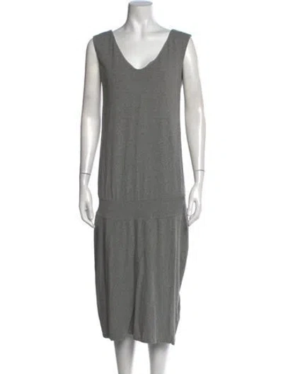 Pre-owned Brunello Cucinelli Cashmere Long Dress In Grey