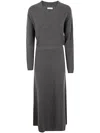 Brunello Cucinelli Cashmere Long Dress In Grey