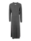 Brunello Cucinelli Cashmere Long Dress In Gris