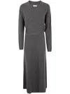 Brunello Cucinelli Cashmere Long Dress In Iron