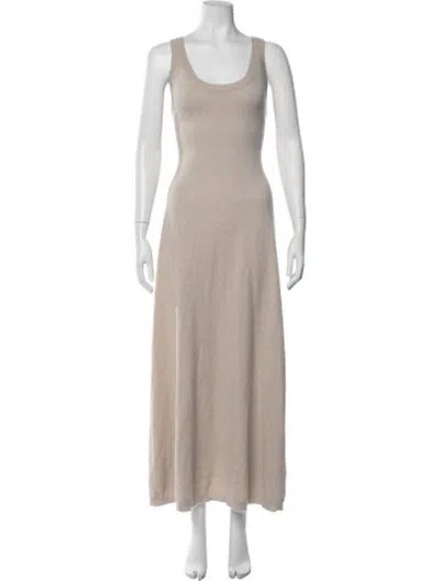 Pre-owned Brunello Cucinelli Cashmere Long Dress In Metallic/neutrals