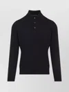Brunello Cucinelli Cashmere Long Sleeve Polo In Black