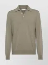 Brunello Cucinelli Cashmere Long Sleeve Polo Shirt In Animal Print