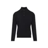 Brunello Cucinelli Cashmere Long Sleeve Polo In Black