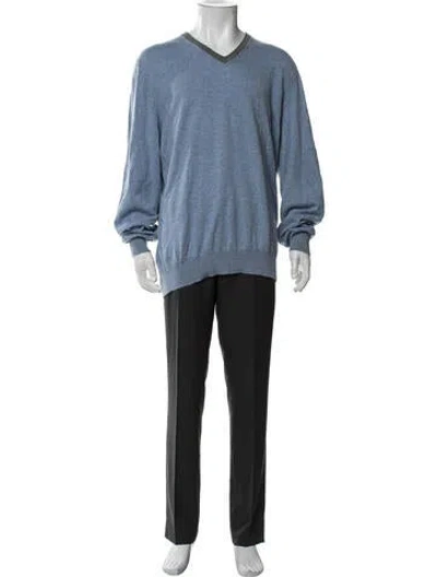 Pre-owned Brunello Cucinelli Cashmere Long Sleeve Shirt In Blue