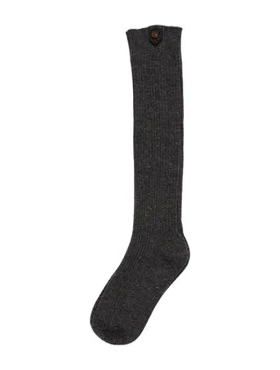 Pre-owned Brunello Cucinelli Cashmere Long Socks W/tags In Grey/metallic