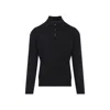 Brunello Cucinelli Grey Long Sleeves Wool Polo In Black