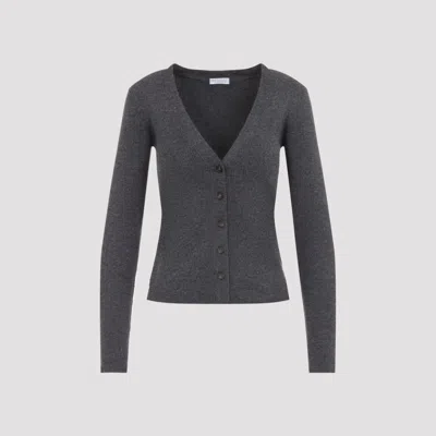 Brunello Cucinelli Cashmere Lurex Cardigan Sweater For Women In Gray