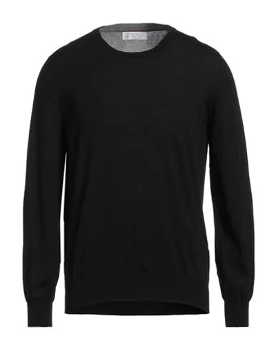 Brunello Cucinelli Cashmere Man Sweater Black Size 36 Virgin Wool, Cashmere
