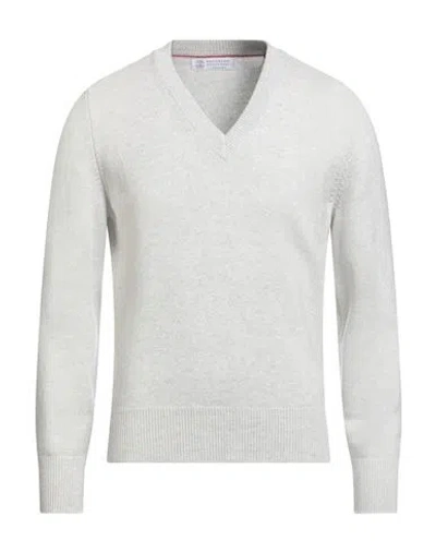 Brunello Cucinelli Cashmere Man Sweater Light Grey Size 40 Cashmere In Gray