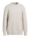 Brunello Cucinelli Cashmere Man Sweater Light Grey Size 50 Lambswool, Cashmere In Gray