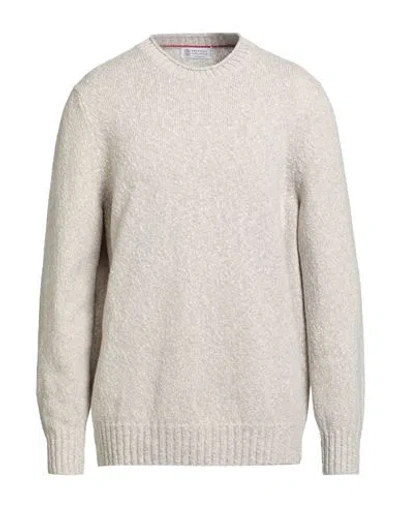 Brunello Cucinelli Cashmere Man Sweater Light Grey Size 50 Lambswool, Cashmere In Gray