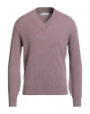 Brunello Cucinelli Cashmere Man Sweater Mauve Size 40 Cashmere In Purple