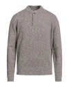 Brunello Cucinelli Cashmere Man Sweater Taupe Size 48 Lambswool, Cashmere In Gray