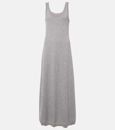 Brunello Cucinelli Cashmere Midi Dress In Grey