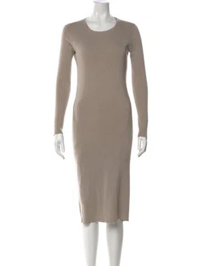Pre-owned Brunello Cucinelli Cashmere Midi Length Dress In Brown