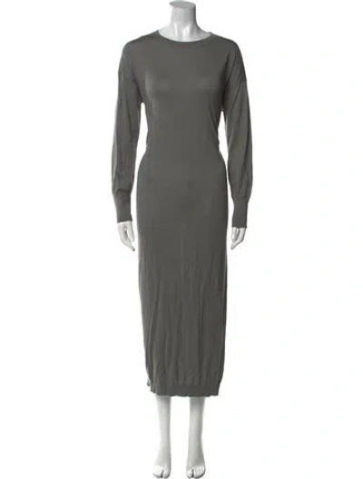 Pre-owned Brunello Cucinelli Cashmere Midi Length Dress In Gray