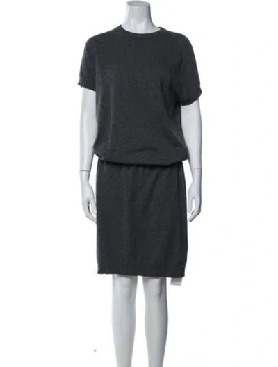 Pre-owned Brunello Cucinelli Cashmere Midi Length Dress In Gray