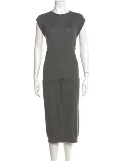 Pre-owned Brunello Cucinelli Cashmere Midi Length Dress In Gray