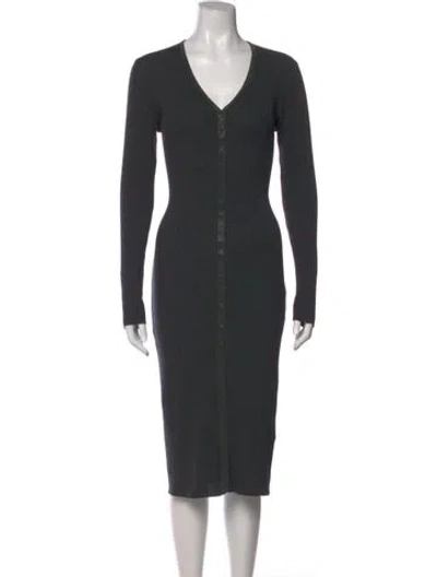 Pre-owned Brunello Cucinelli Cashmere Midi Length Dress In Gray