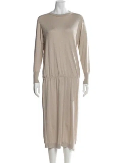 Pre-owned Brunello Cucinelli Cashmere Midi Length Dress In Neutral
