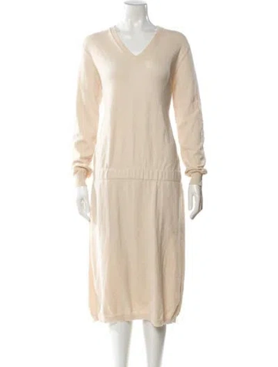 Pre-owned Brunello Cucinelli Cashmere Midi Length Dress In Neutral