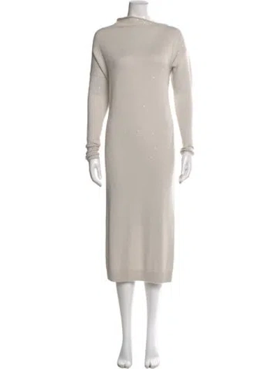Pre-owned Brunello Cucinelli Cashmere Midi Length Dress In Neutral