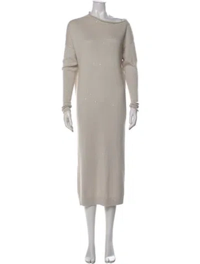 Pre-owned Brunello Cucinelli Cashmere Midi Length Dress In Neutral