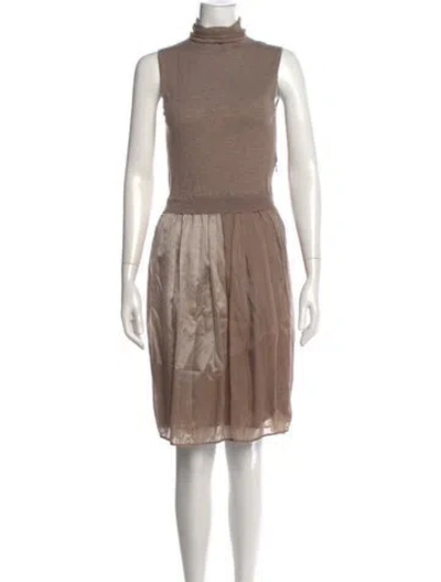Pre-owned Brunello Cucinelli Cashmere Midi Length Dress In Neutrals