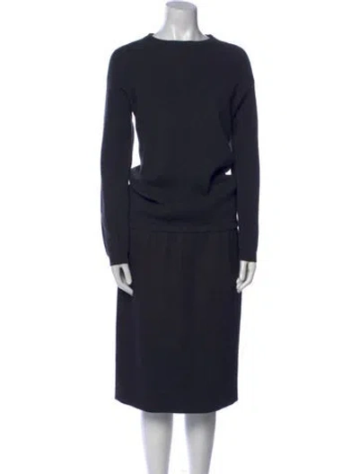 Pre-owned Brunello Cucinelli Cashmere Midi Length Dress W/ Tags In Blue
