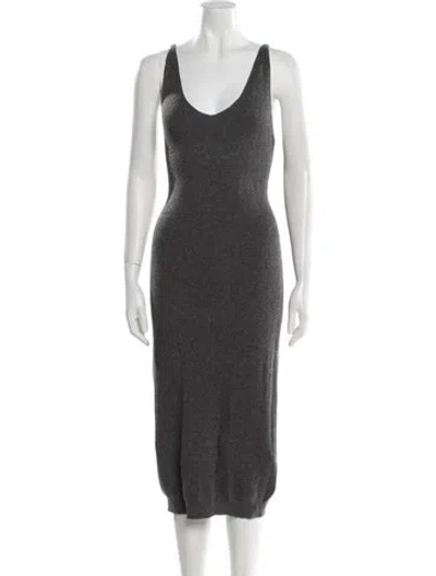 Pre-owned Brunello Cucinelli Cashmere Midi Length Dress W/ Tags In Gray