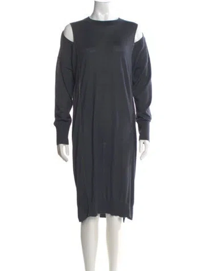 Pre-owned Brunello Cucinelli Cashmere Midi Length Dress W/ Tags In Gray