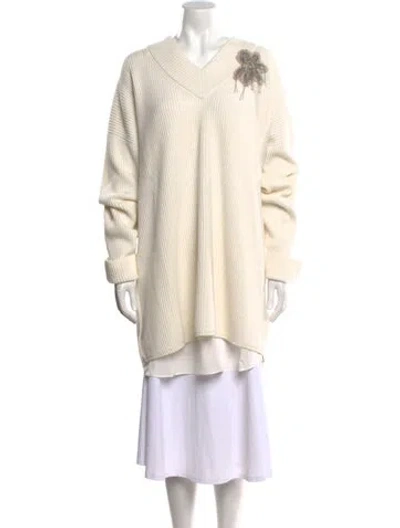 Pre-owned Brunello Cucinelli Cashmere Midi Length Dress W/ Tags In Neutral
