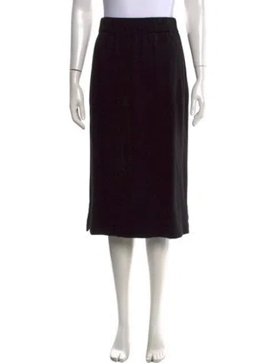 Pre-owned Brunello Cucinelli Cashmere Midi Length Skirt In Black