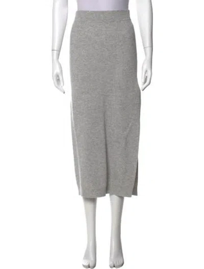 Pre-owned Brunello Cucinelli Cashmere Midi Length Skirt In Gray